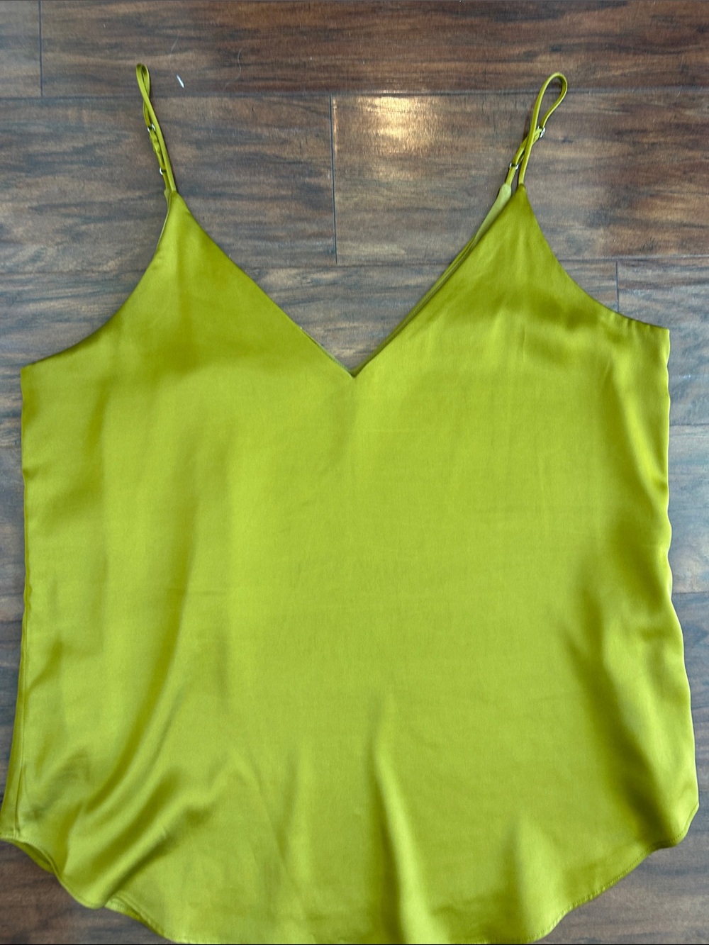 Express Lime Green Satin V-Neck Cami